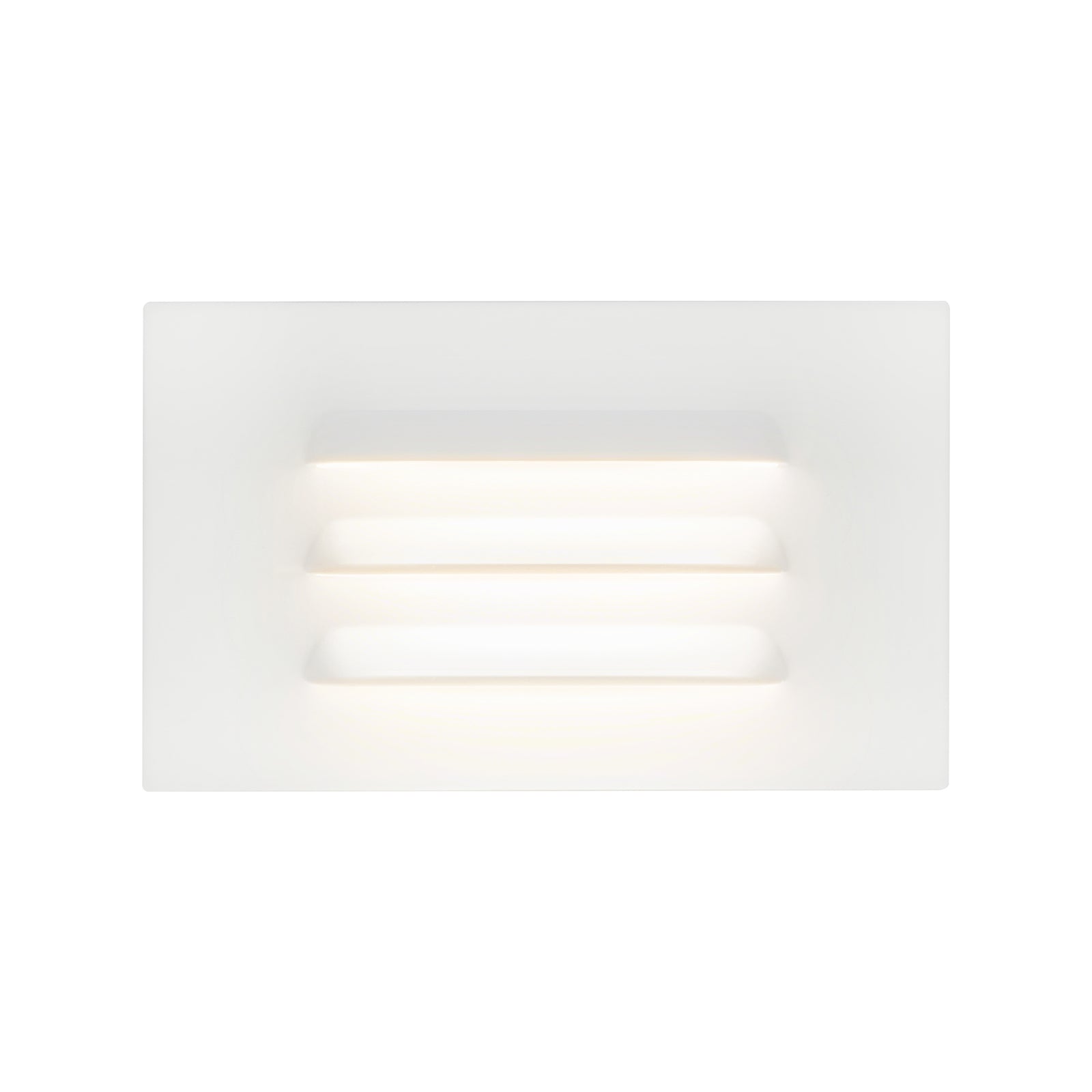Line Voltage Louvered Dimmable Step Light, 120V AC, 3.5W, 110LM, 4.72" x 2.87" x 0.39", ETL Listed, White