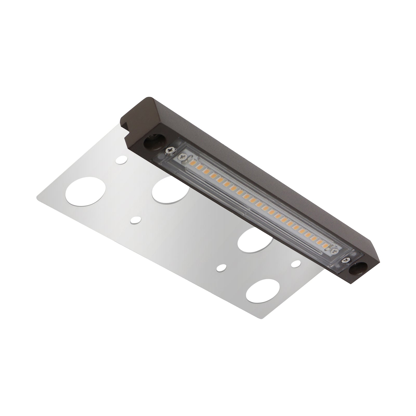 Classic Low Voltage Hardscape Light, Paver Wall Lights, 6.8" Length, Clear Lens, 9-15V AC/DC, 4W, 300lm, 2700K, Dark Bronze