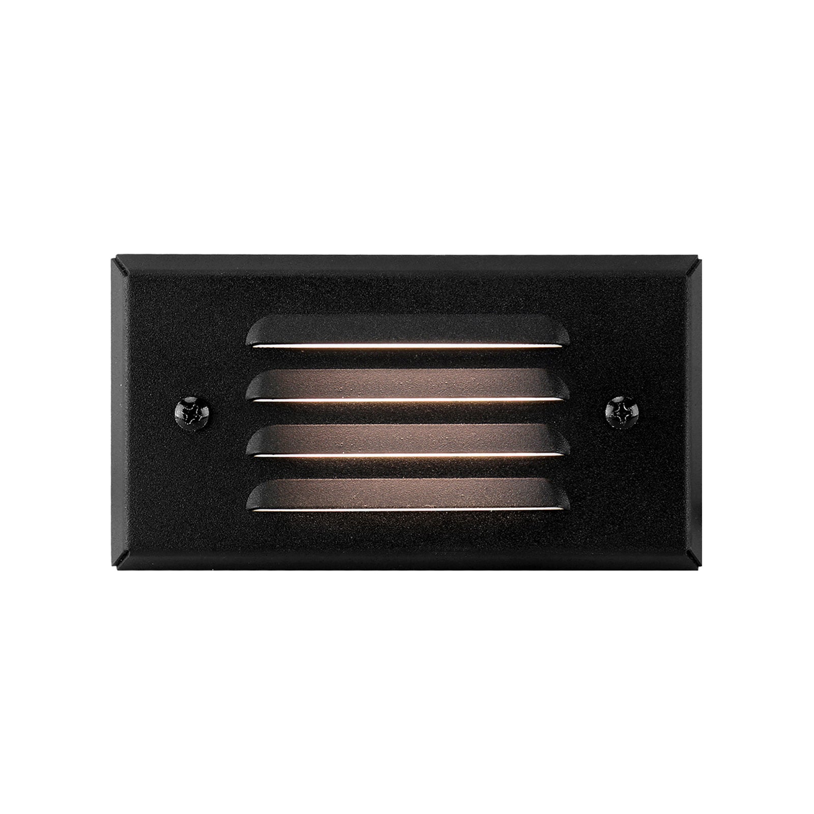 Low Voltage Louvered Step Light, 9-15V AC/DC, 3W, IP65, 5.39" x 2.87" x 0.55", Black