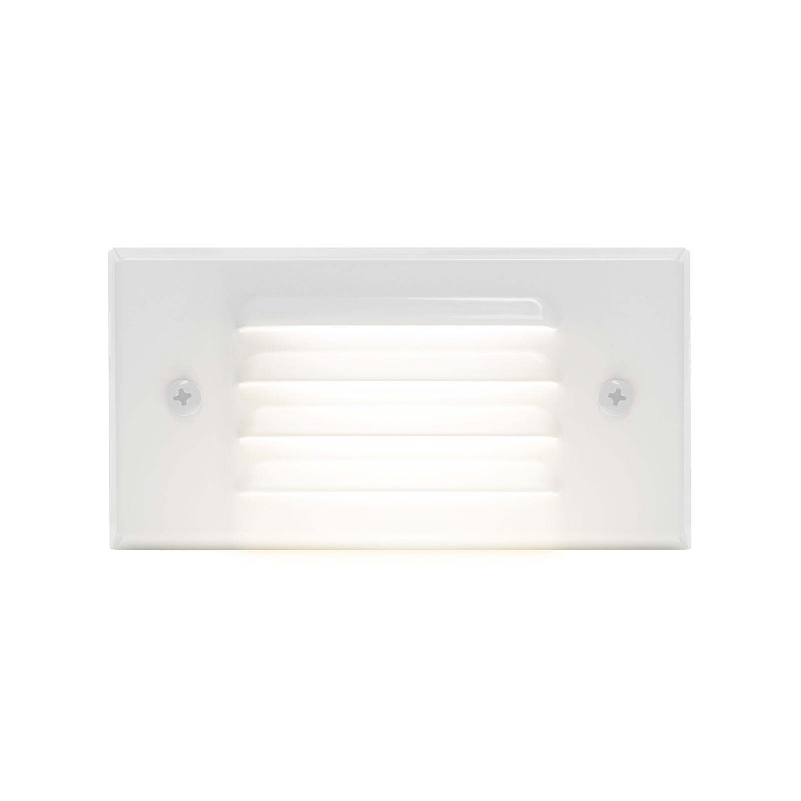 Low Voltage Louvered Step Light, 9-15V AC/DC, 3W, IP65, 5.39" x 2.87" x 0.55", White
