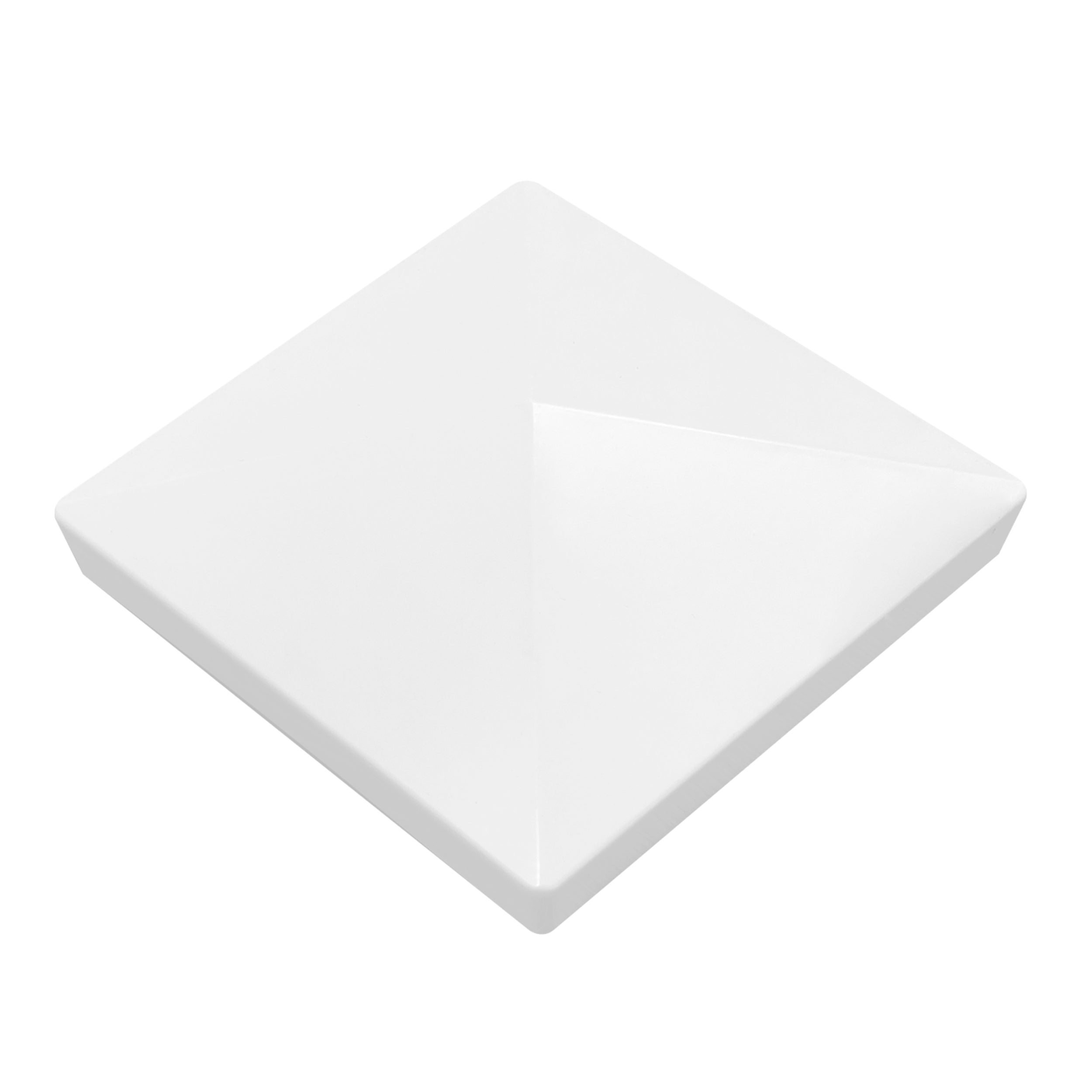 4" x 4" / 5" x 5" Pyramid Post Top Cap, Vinyl, White