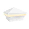 Low Voltage Pyramid Post Cap Lights, 9-15V AC/DC, 3W, 40 LM, 2700K, IP65, White