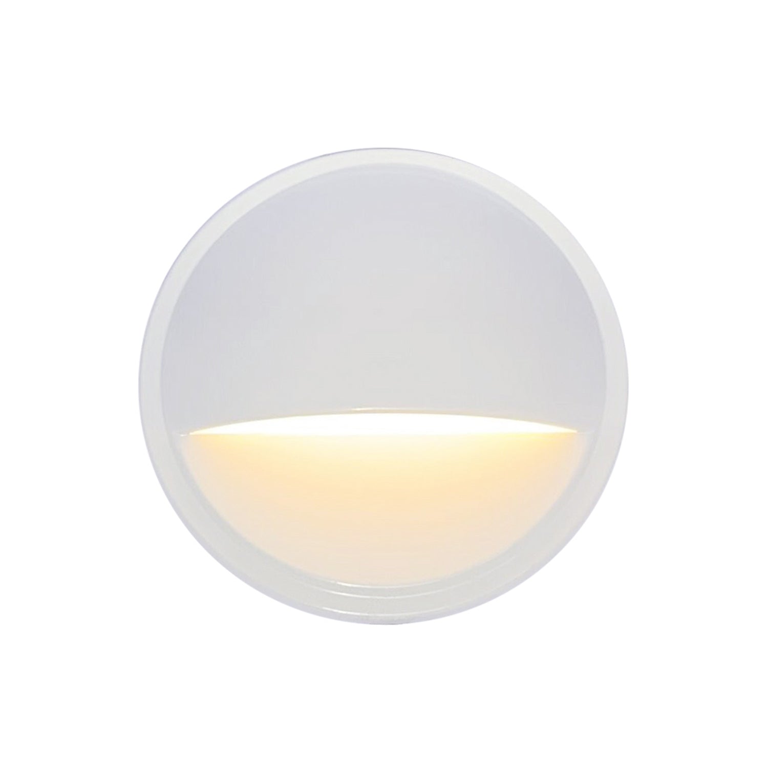 Low Voltage Eyelid Deck Post Light, Glossy White, ∅3.35" X H1.23", 9-15V AC/DC, 2W, 40lm, 2700K