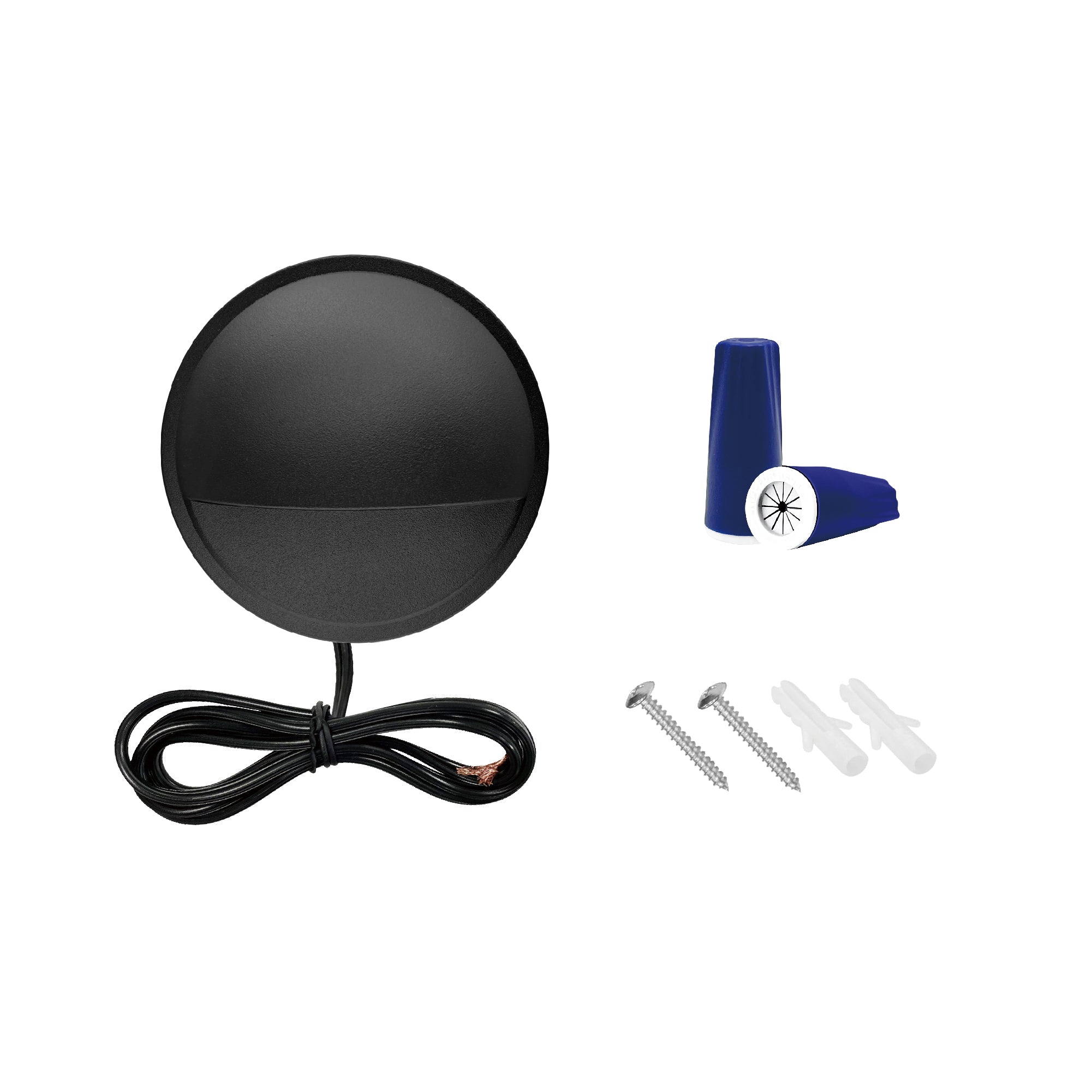 Low Voltage Eyelid Deck Post Light, Black, Φ3.35" X H1.23", 9-15V AC/DC, 2W, 30lm