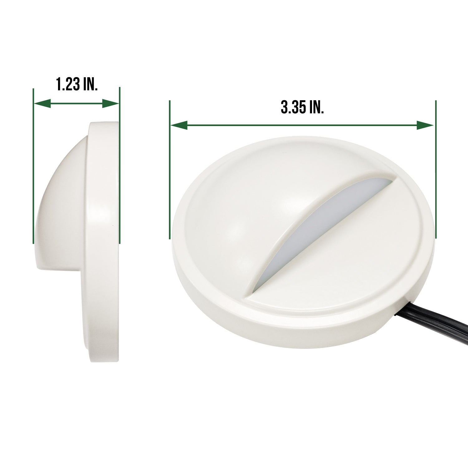 Low Voltage Eyelid Deck Post Light, Classic White, ∅3.35" X H1.23", 9-15V AC/DC, 2W, 40lm, 2700K