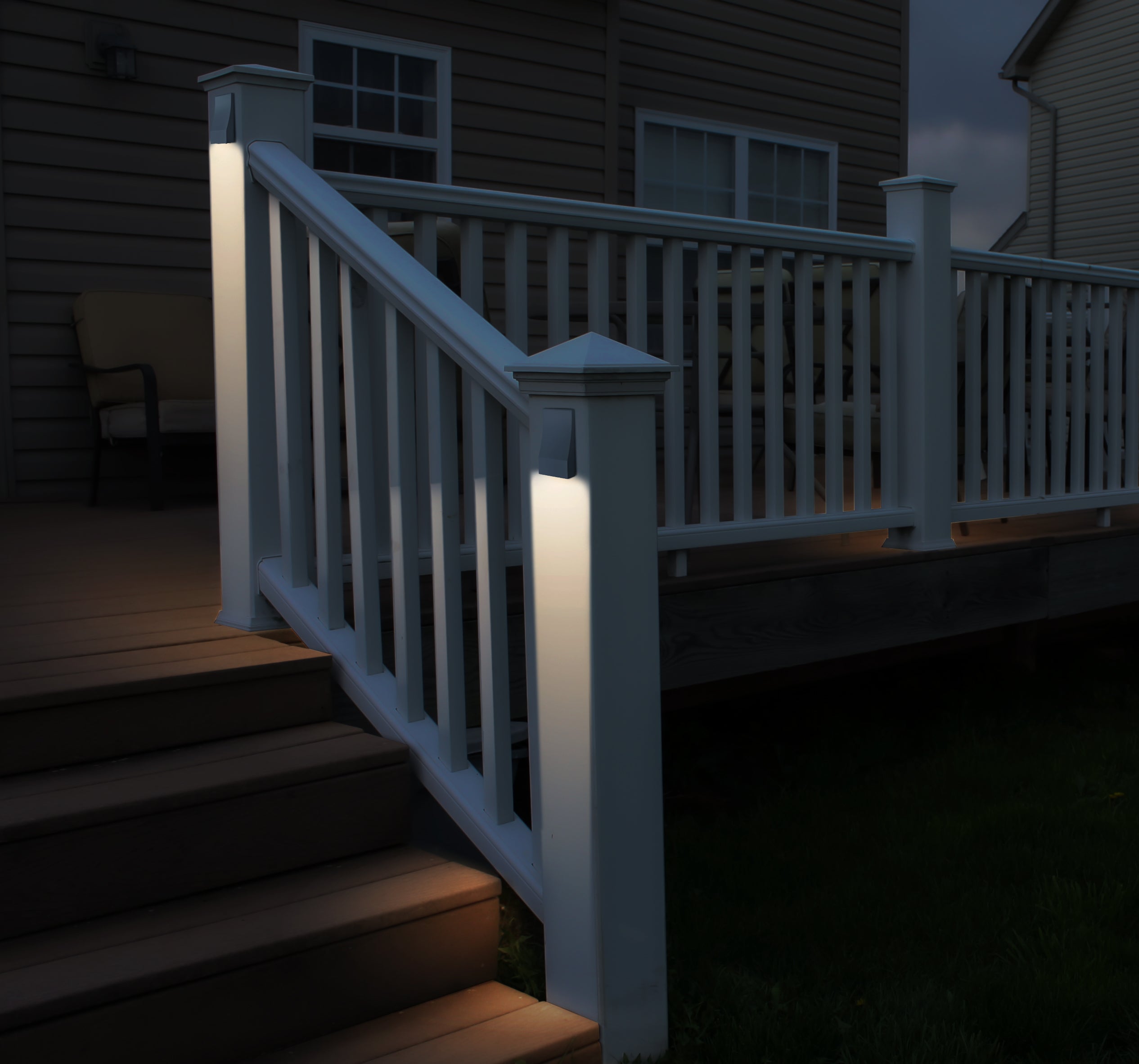 Low Voltage Rectangle Deck Post Light, Wedge Lights, White, 9-15V AC/DC, 2W, 30lm