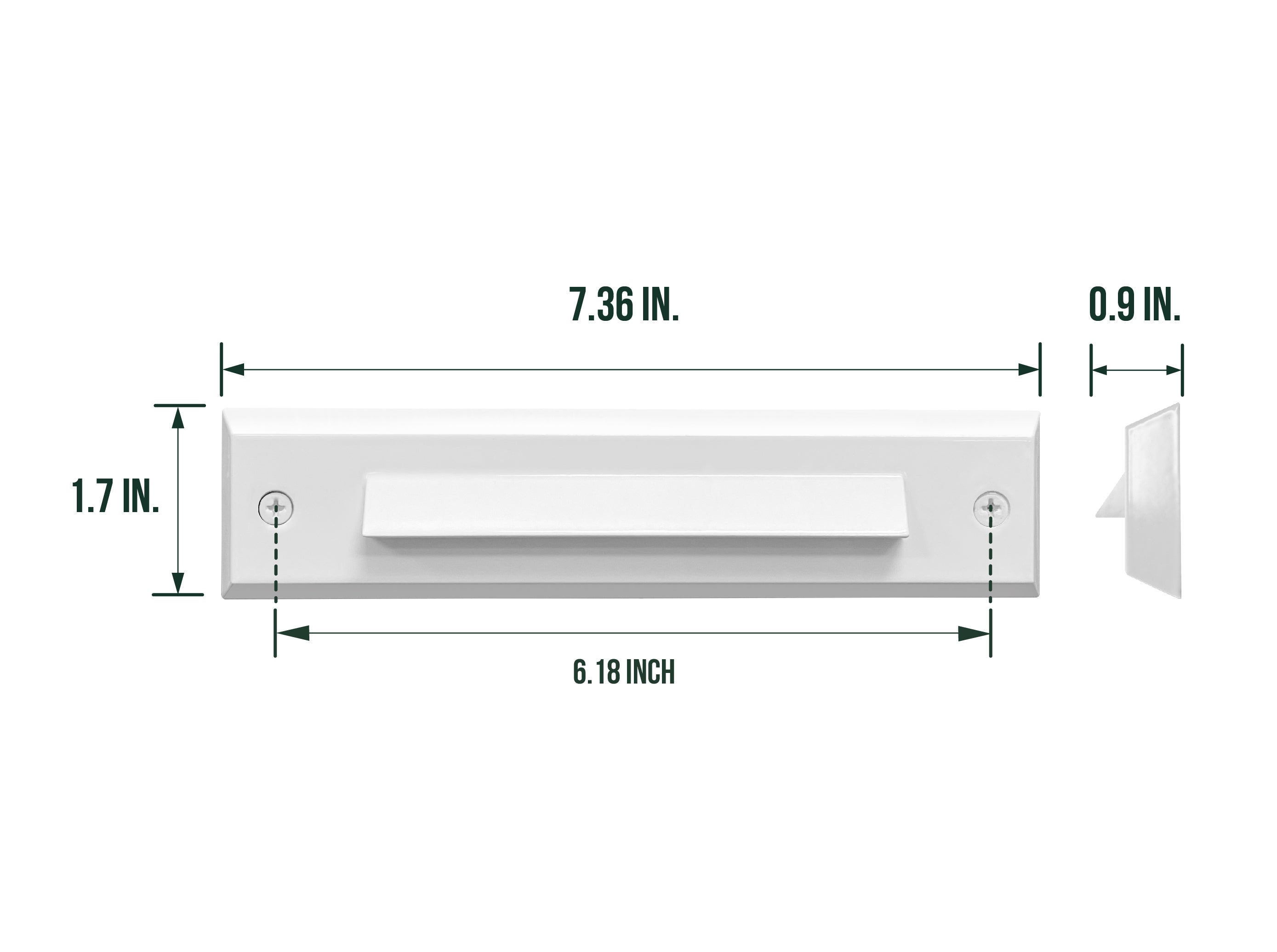 Low Voltage Linear Step Light, 9-15V AC/DC, 2W, 2700K, White, ‎7.36" x 1.70" x 0.52"