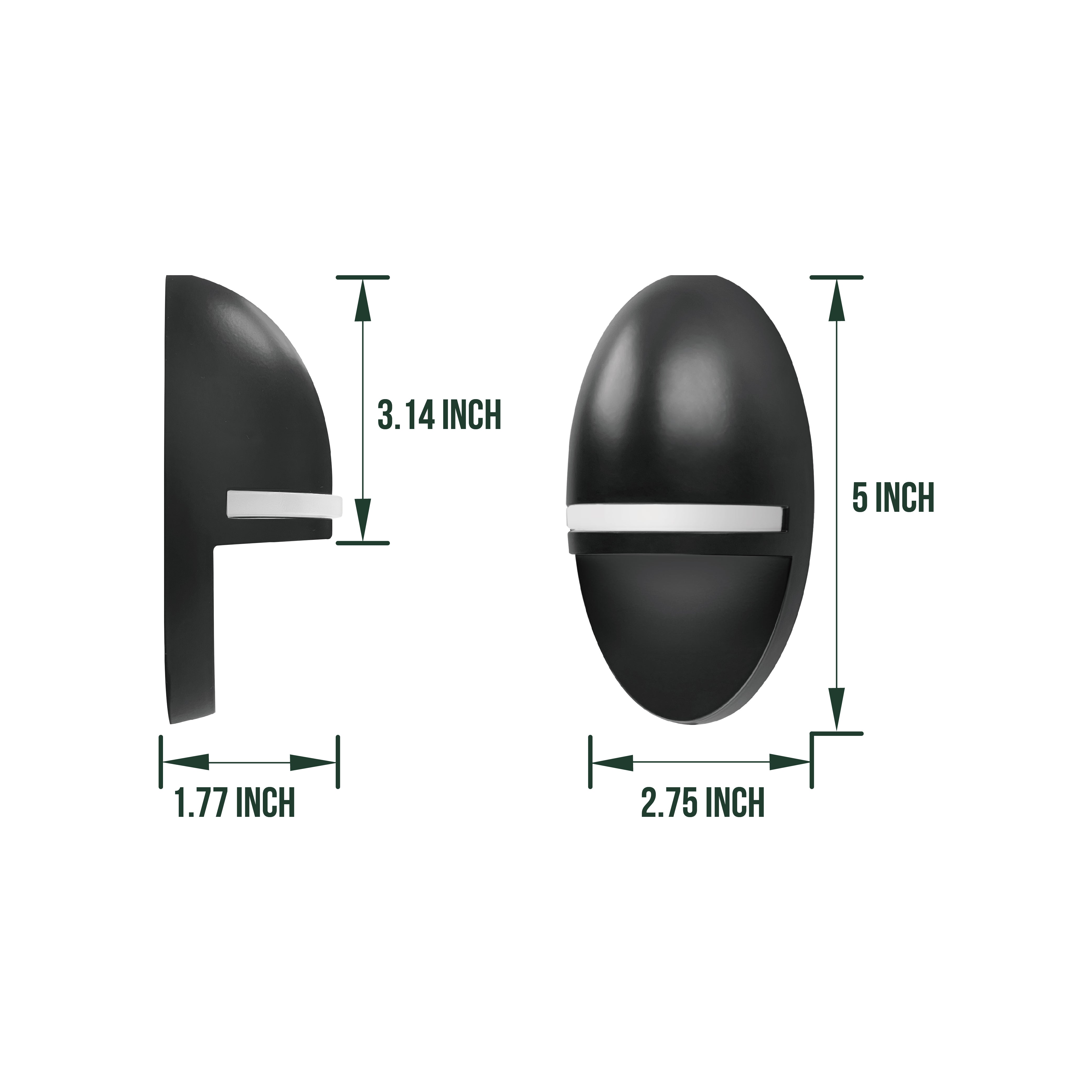 Low Voltage Vertical Oval Post Light, 9-15V AC/DC, 2W, 60lm, 2700K