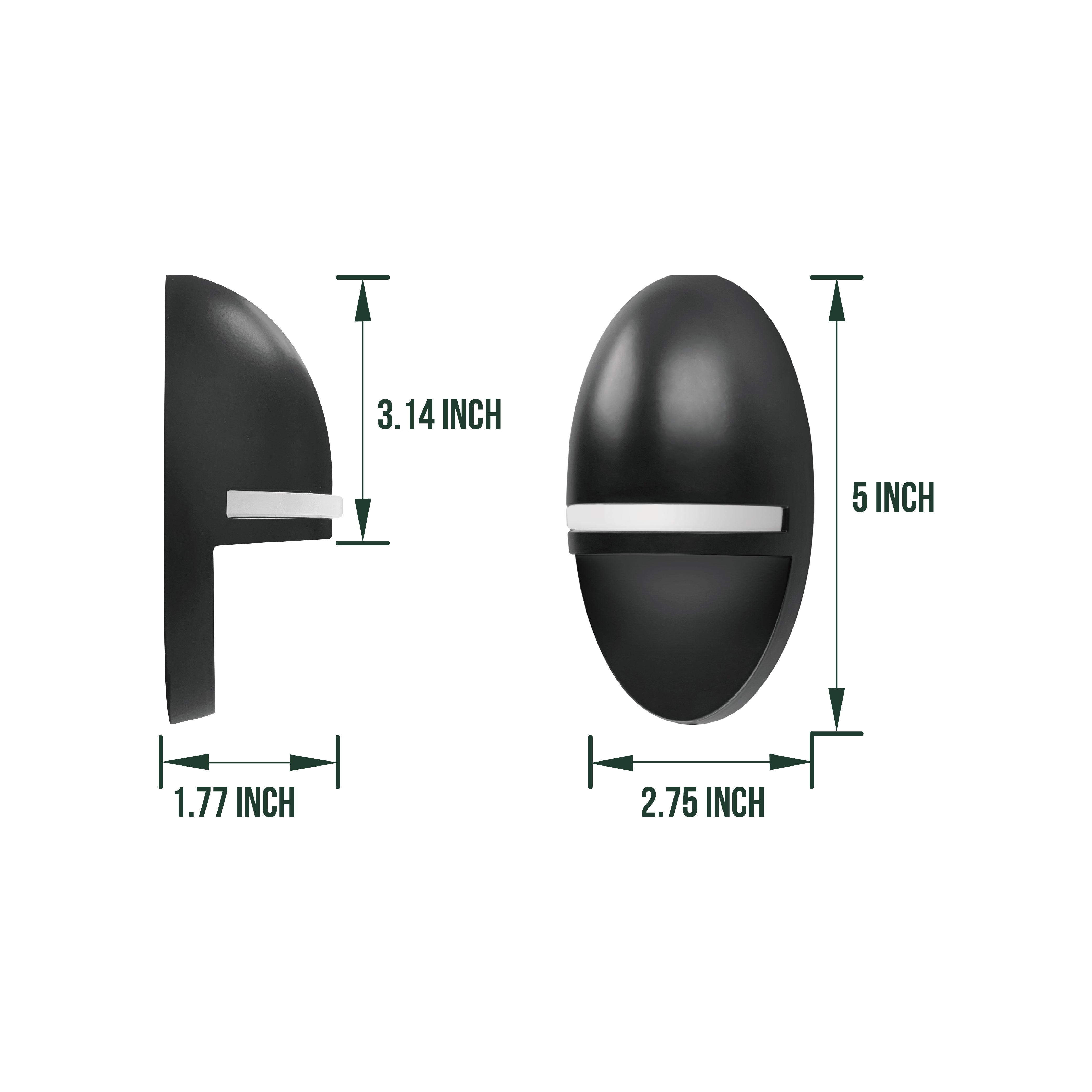 Low Voltage Vertical Oval Step Light, 9-15V AC/DC, 2W, 2700K