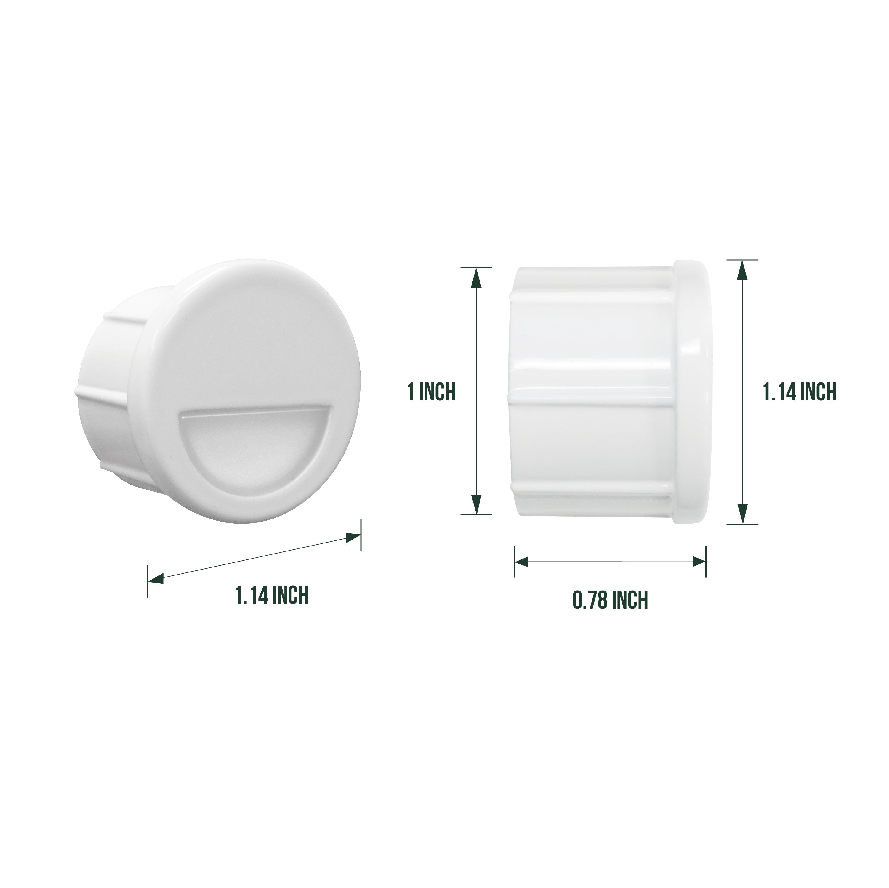 Low Voltage Recessed Stair Riser Light, Mini Size Eyelid Shape Φ1", Black, 12V AC/DC, 1W, 6lm, 3000K