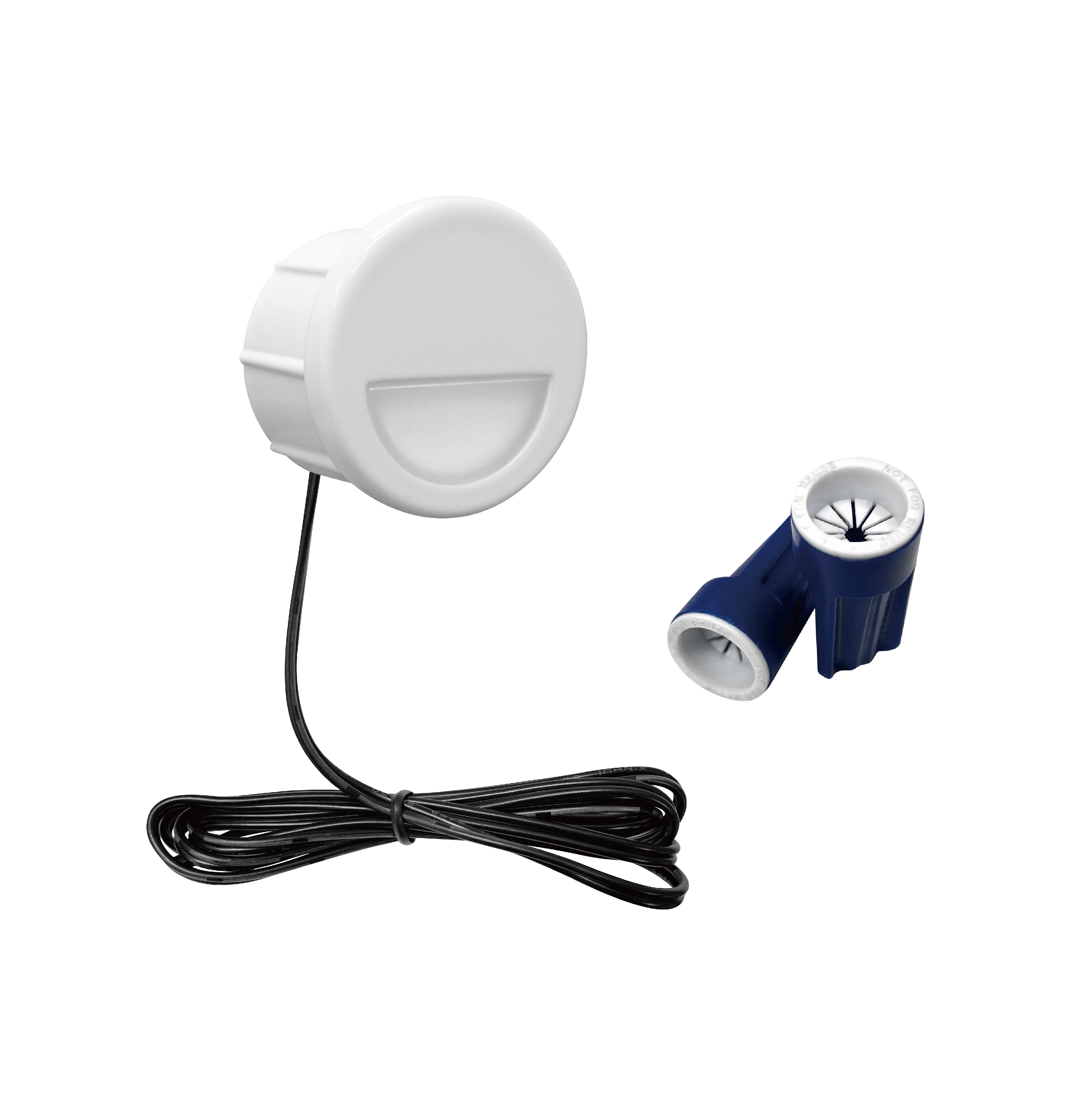 Low Voltage Recessed Stair Riser Light, Mini Size Eyelid Shape Φ1", Black, 12V AC/DC, 1W, 6lm, 3000K