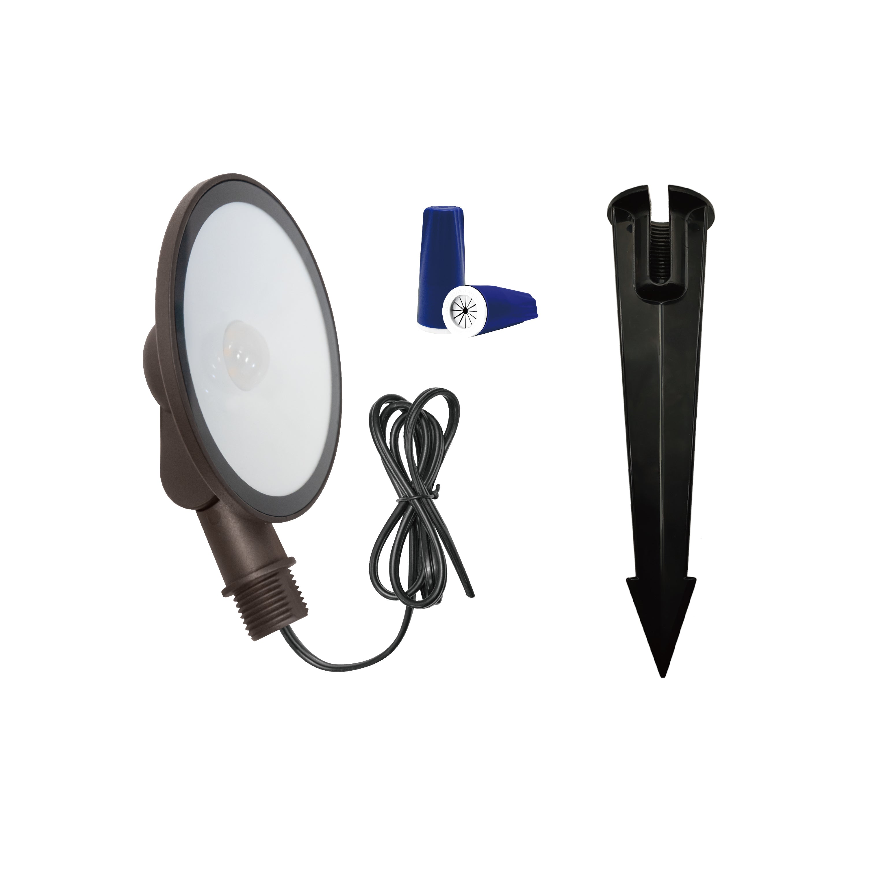 Low Voltage Round Flood Light, Wall Washer, 9-15V AC/DC, 5W, 430lm, 3000K, Dark Bronze