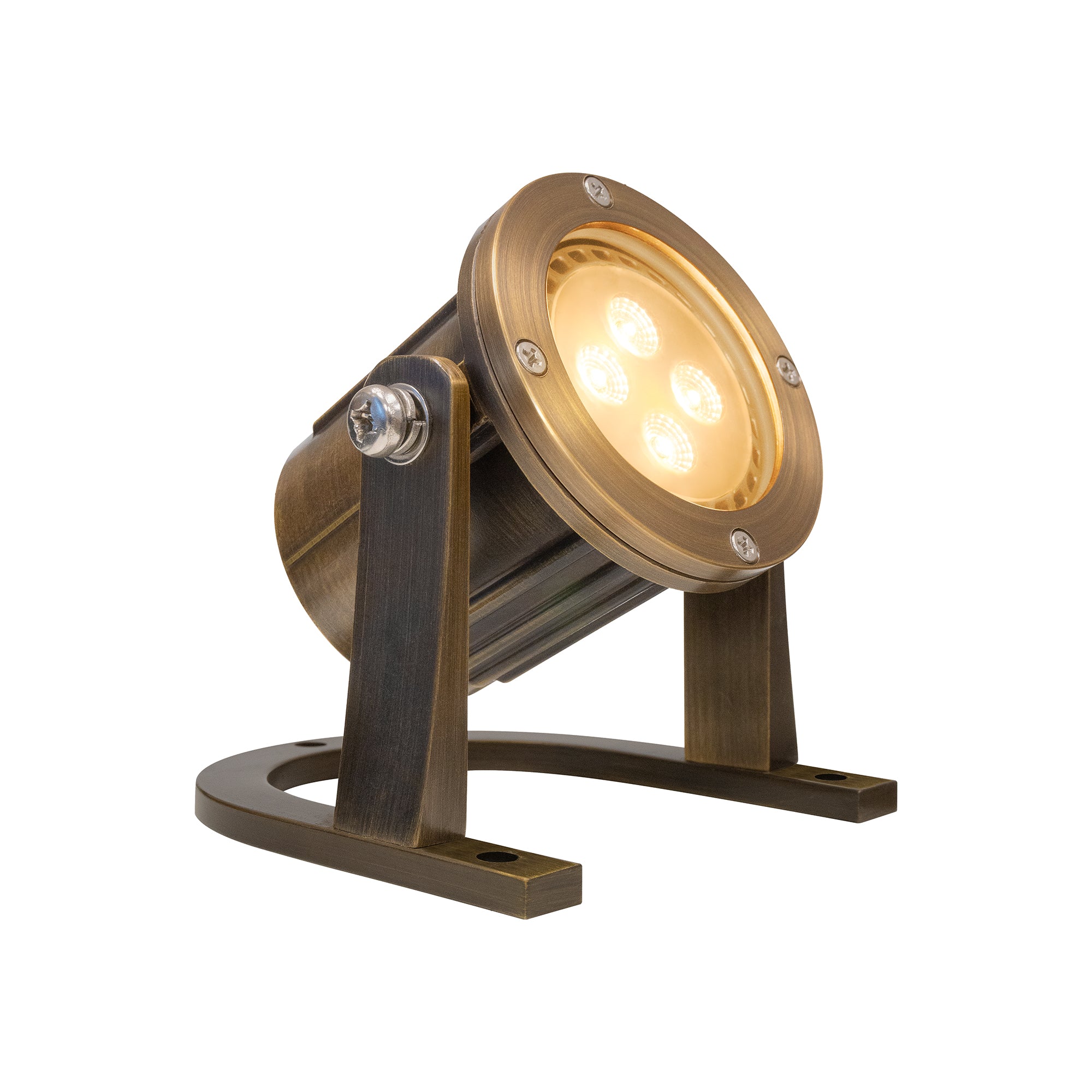 Low Voltage Brass Underwater Pond Light, 12V AC/DC, 5W, IP68 Waterproof, 2700K (MR16)