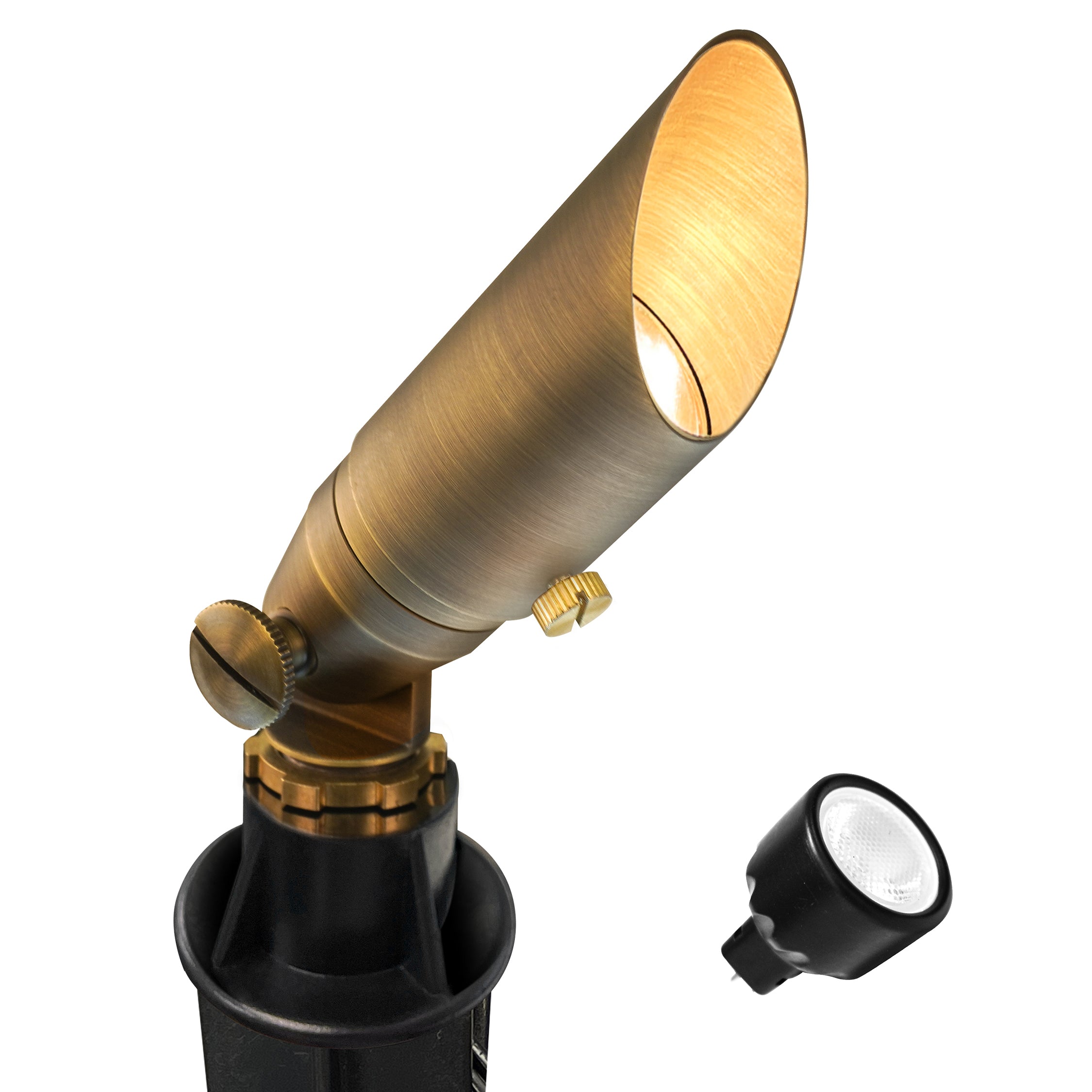 Low Voltage Adjustable Mini Size Brass Landscape Spotlight, 3W, 12V AC/DC (MR8)