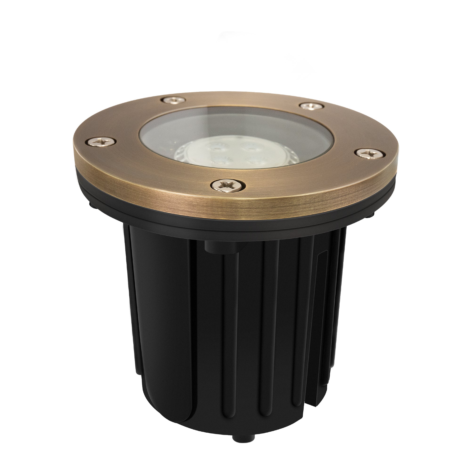 Low Voltage Brass Open Top Well Light, 12V AC/DC, 5W, IP67 Rated, 410Lm, 2700K (MR16)