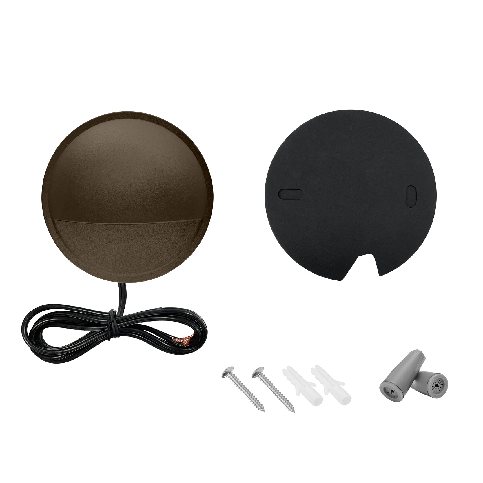 Low Voltage Eyelid Deck Post Light, Dark Brown, Φ3.35" X H1.23", 9-15V AC/DC, 2W, 30lm