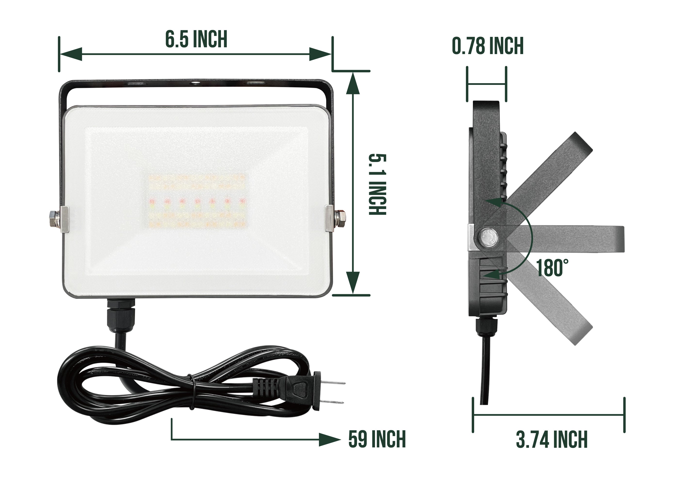 20W RGBCW APP Control Flood Light, 120V AC, IP65 Waterproof, Dimmable