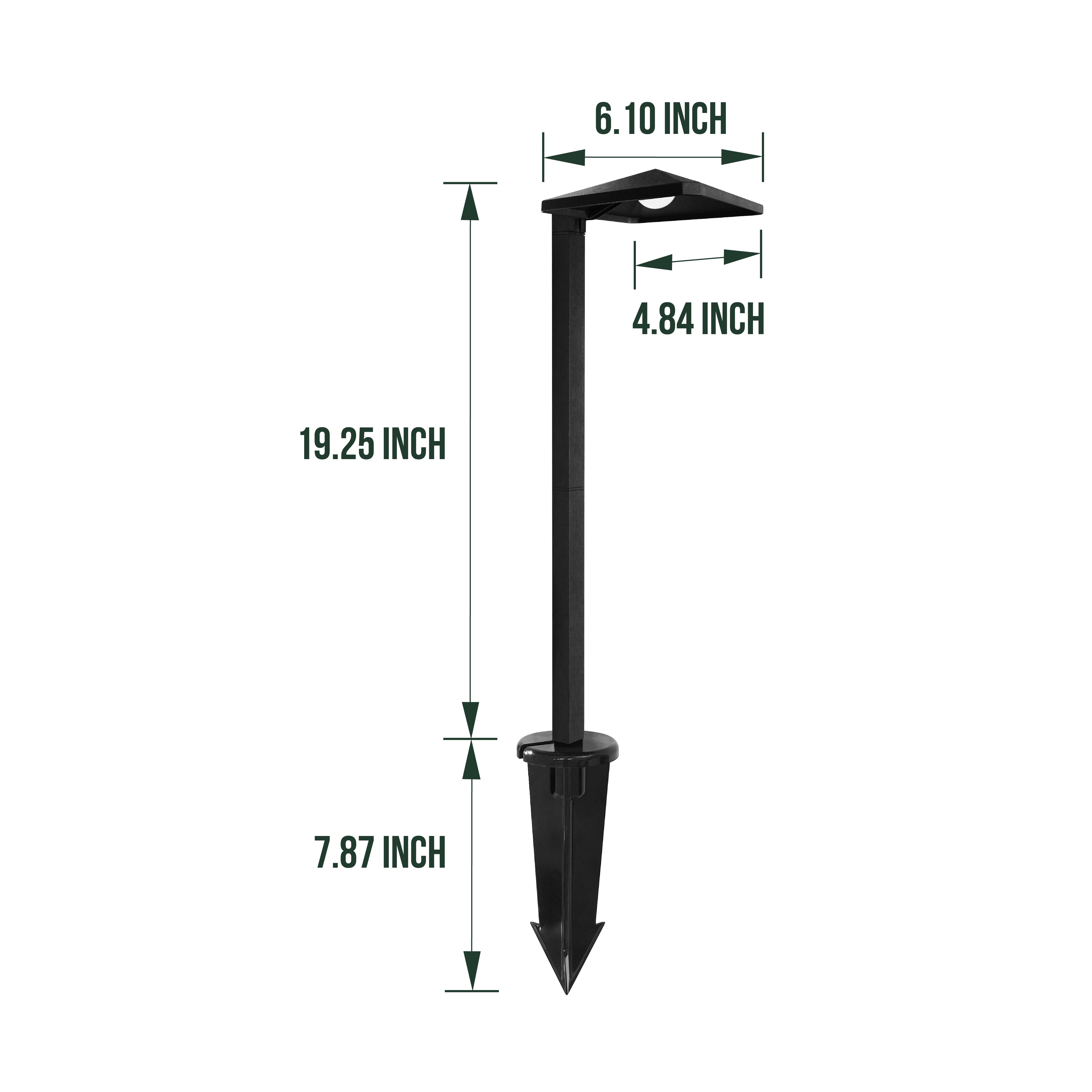 Low Voltage Rectangle Hat Pathway Light, 9-15V AC/DC, 3W, 3000K