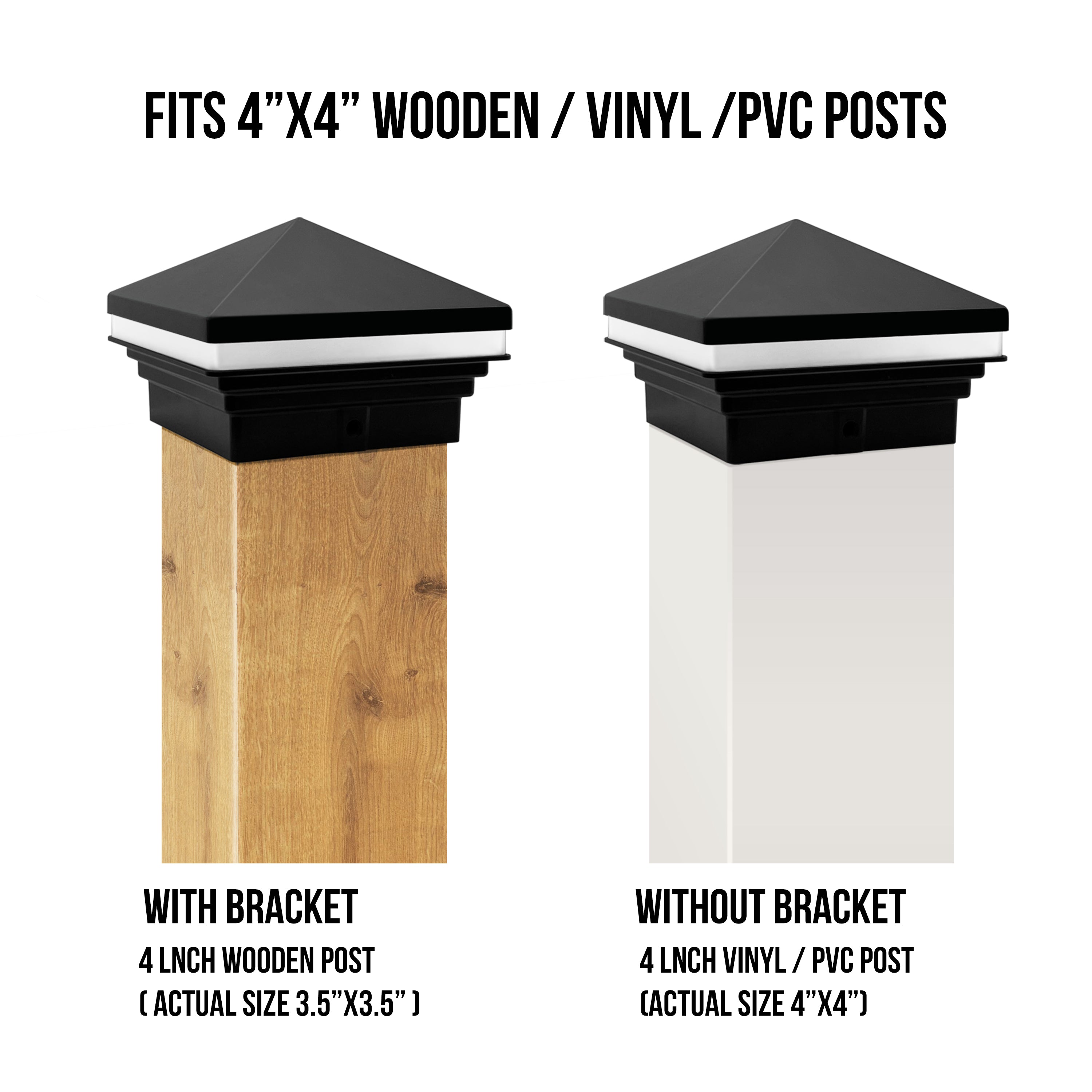 Low Voltage Pyramid Post Cap Lights, 9-15V AC/DC, 3W, 30 LM, 2700K, IP ...