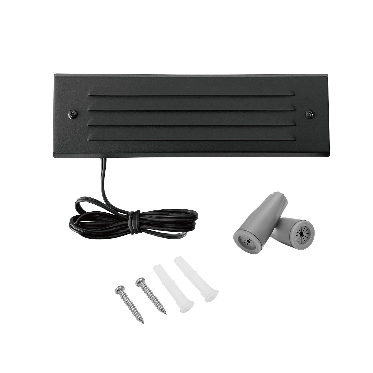 Low Voltage Louvered Step Light, 4W 9-15V AC/DC Surface Mount, IP65,  9.37" x 2.87" x 0.55"