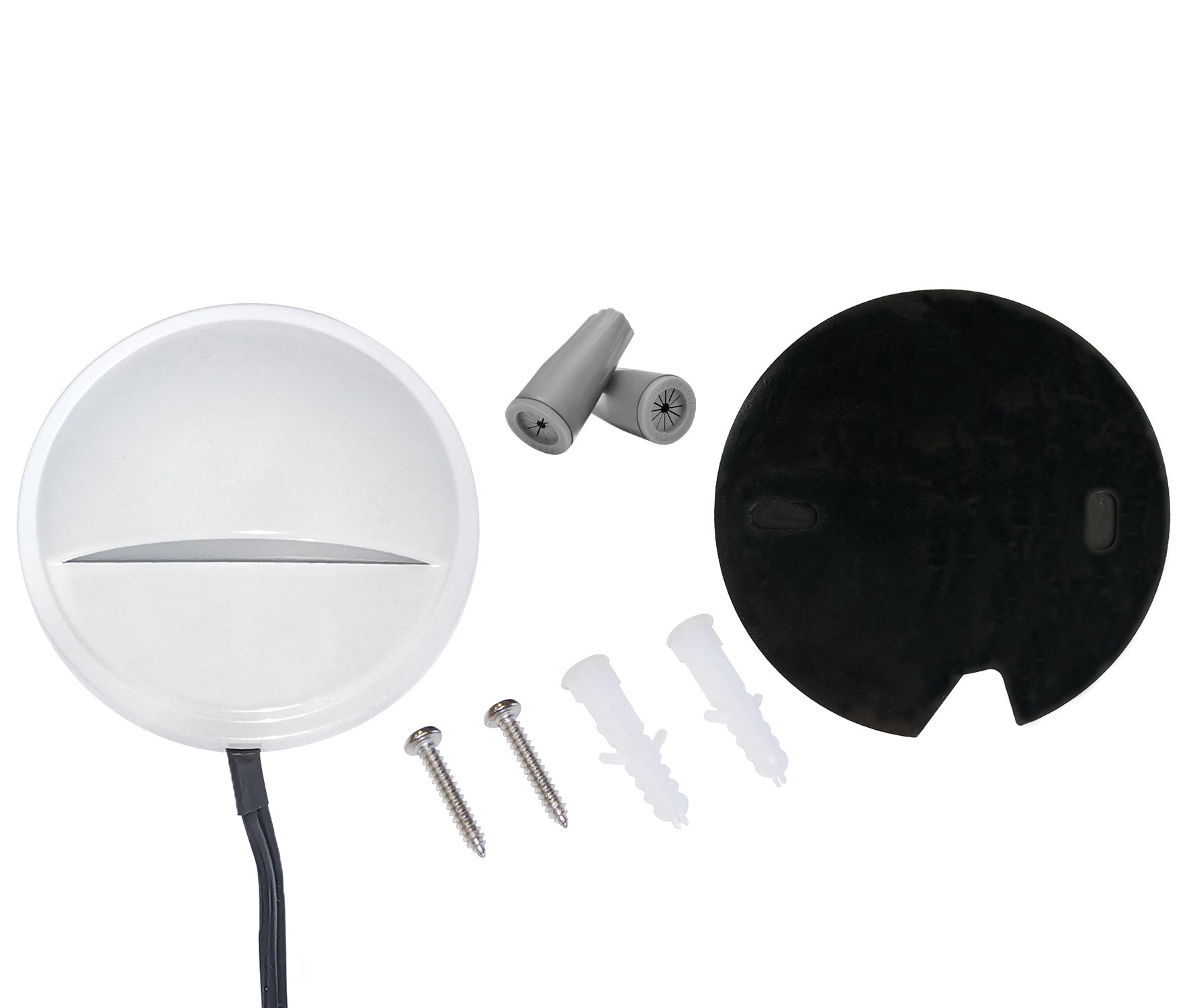 Low Voltage Eyelid Deck Post Light, Glossy White, Φ3.35" X H1.23", 9-15V AC/DC, 2W, 40lm