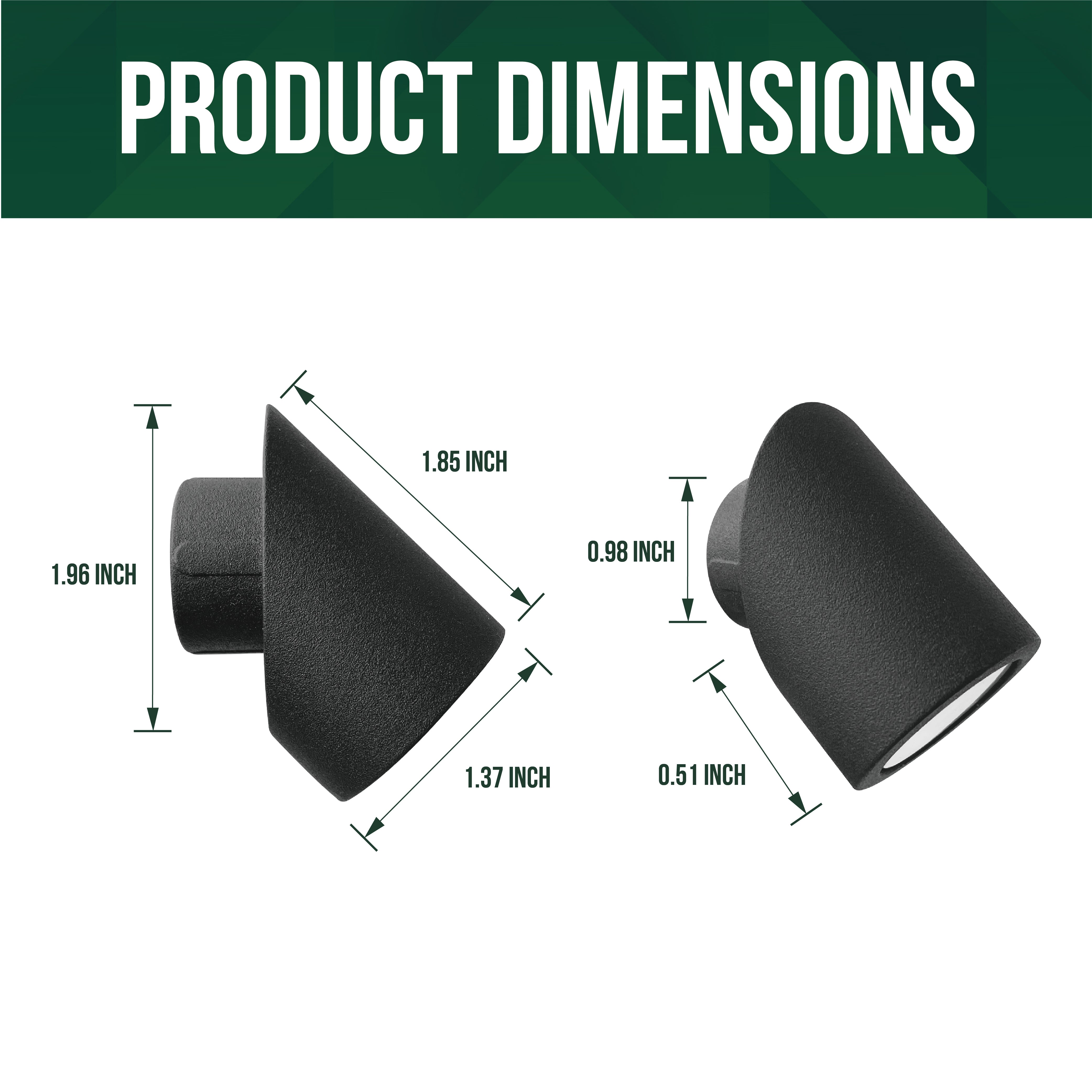 Low Voltage Rotatable Deck Post Light, Rail Lights, Black, 12V AC/DC, 1W, 20lm, 3000K