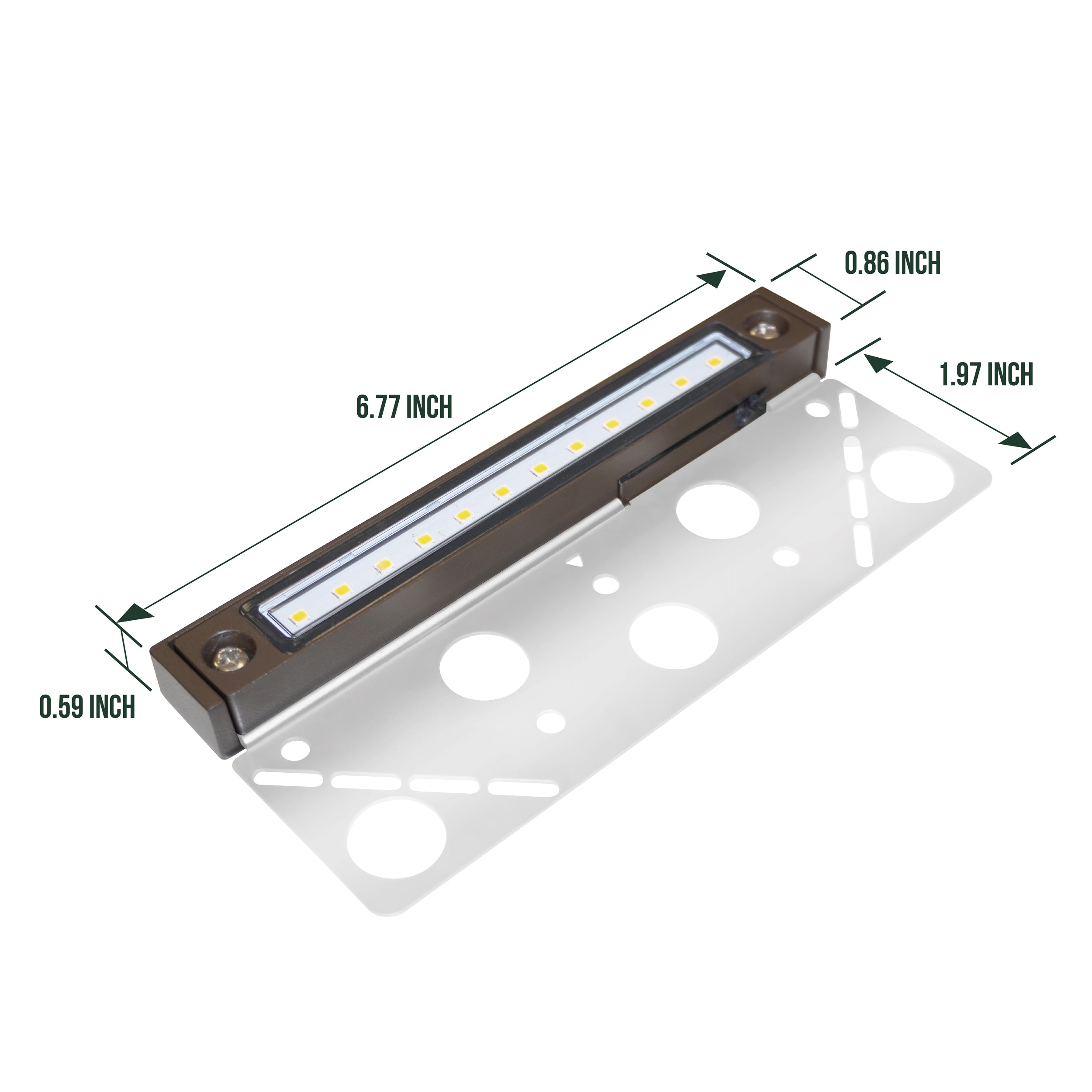 Replaceable Low Voltage Hardscape Light, Retaining Wall Lights, 6.8" Length, 9-15V AC/DC, 1.5W, 200lm, 2700K
